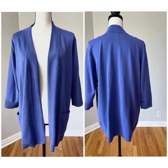 Leo & Nicole new with tags size XL petite open front cardigan 3/4 sleeve mature - Picture 9 of 13